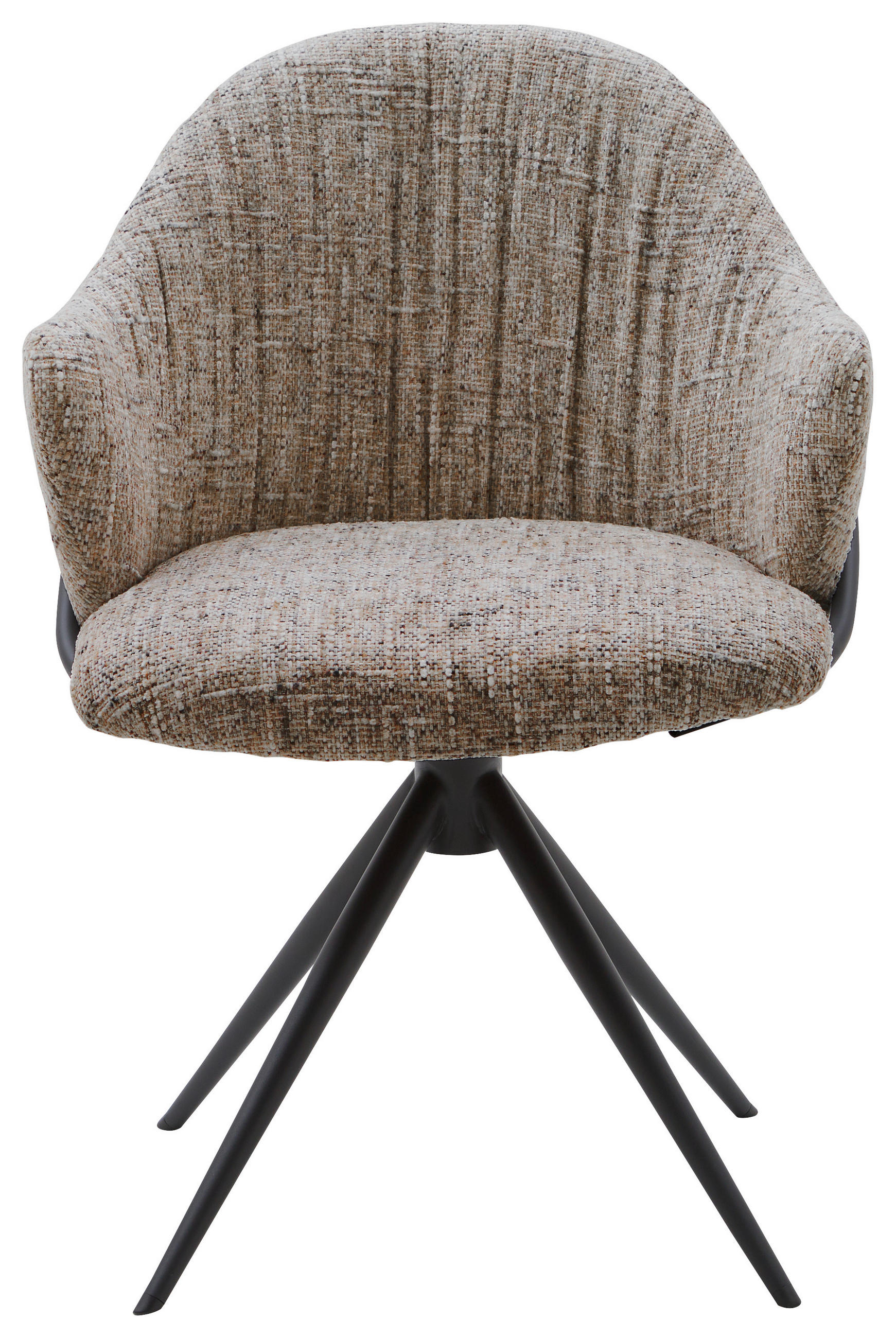 ARMLEHNSTUHL  in beflockt  - Anthrazit/Braun, Design, Textil/Metall (57/84/44,5cm) - Emilio Belluti