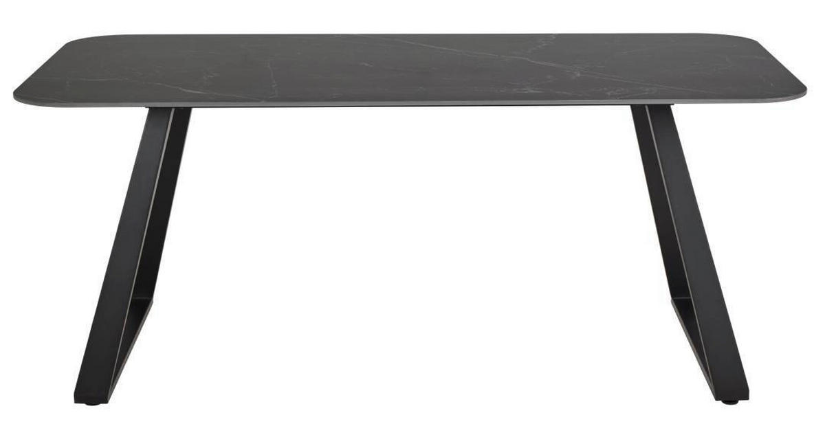 ESSTISCH 180/90/75 cm  Metall, Keramik rechteckig Schwarz  - Schwarz, Konventionell, Keramik/Metall (180/90/75cm) - MID.YOU