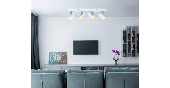 DECKENLEUCHTE 53/6/14,5 cm  - Weiß, Design, Metall (53/6/14,5cm) - Novel