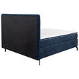 BOXSPRINGBETT 180/200 cm,  in Dunkelblau, Topper, H3 + H3 = fest  - Schwarz/Dunkelblau, Design, Textil/Metall (180/200cm) - Esposa