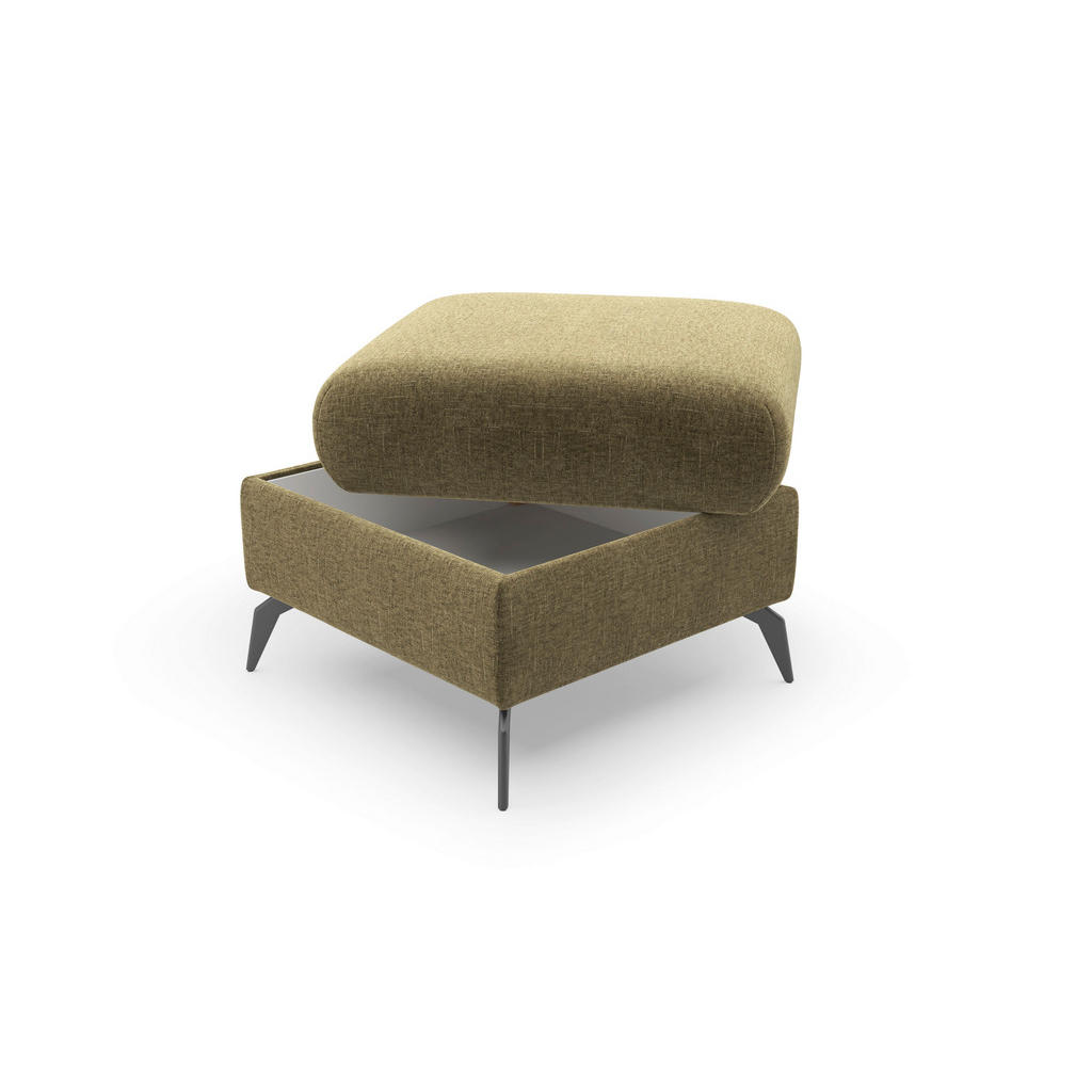 Thumbnail - Sit & More Hocker Rochelle E, Olivgrün, Textil, quadratisch, 58x50x58 cm, Goldenes M, Oeko-Tex® Standard 100, Made in Eu...