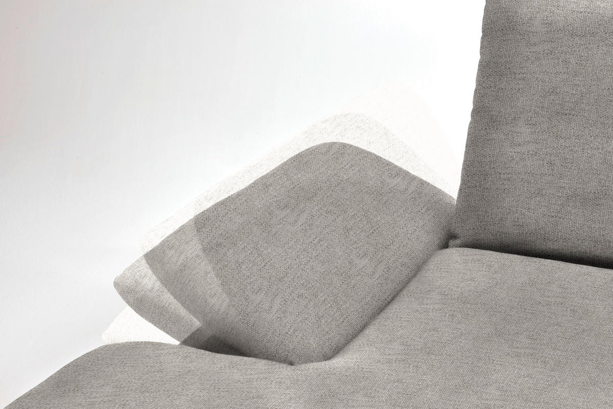 ECKSOFA in Flachgewebe Hellgrau  159/314 cm  - Hellgrau/Schwarz, Design, Holz/Textil (159/314cm) - Dieter Knoll