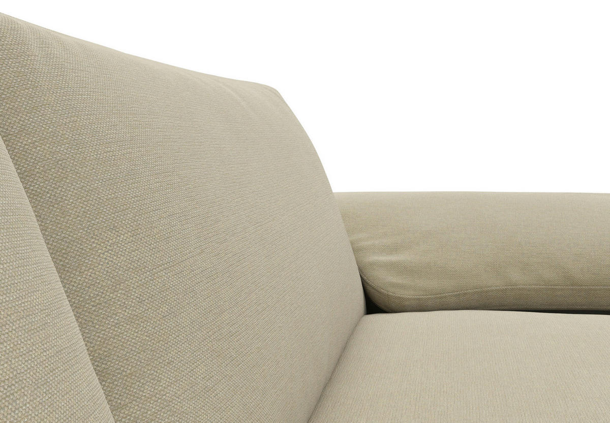 3-SITZER-SOFA Flachgewebe Beige  - Beige/Schwarz, Design, Textil/Metall (241/84,5/92cm) - Livetastic