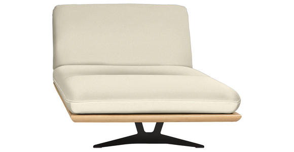 OTTOMANE Palermo in Echtleder Naturfarben  - Beige/Schwarz, Design, Leder/Holz (114/92/165-218cm) - Dieter Knoll