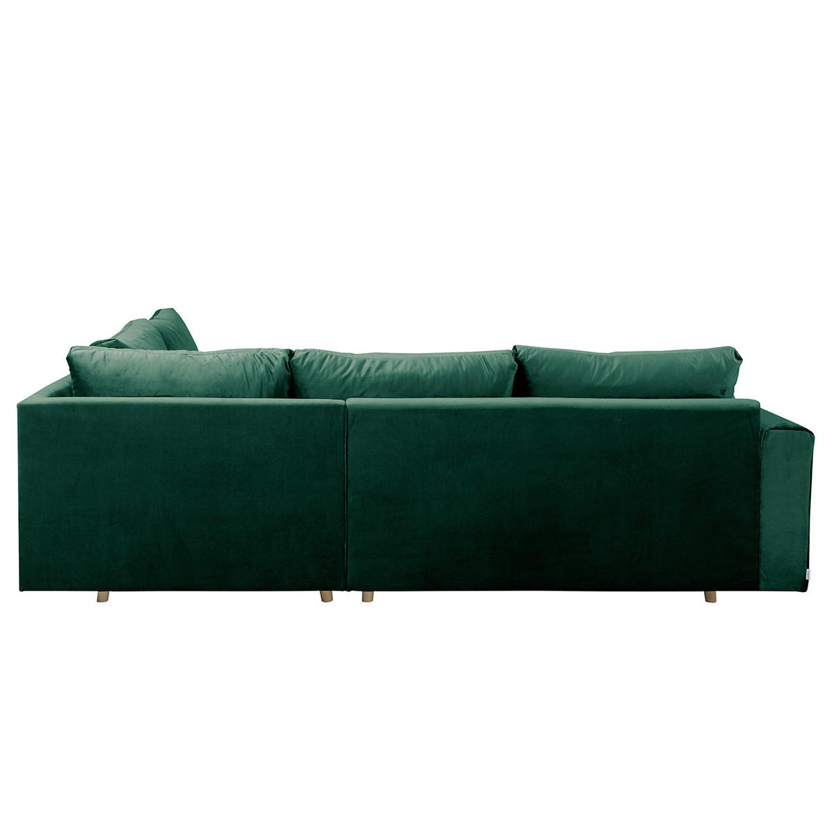 ECKSOFA inkl. Hocker Ariella in Samt Grün  231/161 cm  - Naturfarben/Grün, Design, Holz/Textil (231/161cm) - Livetastic