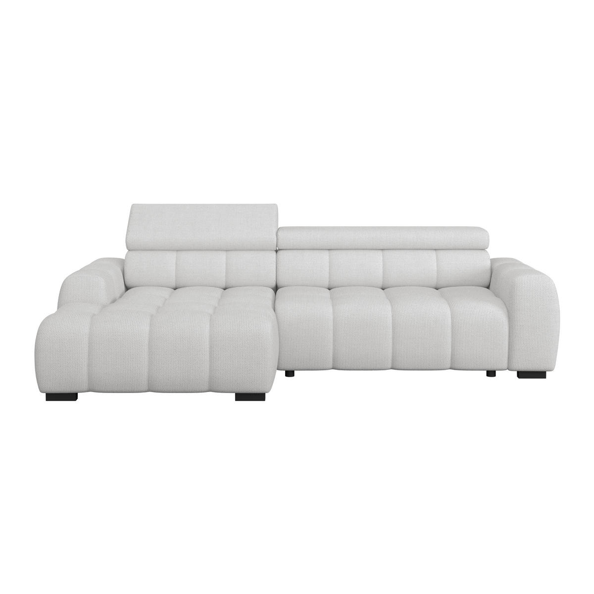 ECKSOFA Greige Webstoff  - Greige/Schwarz, Trend, Kunststoff/Textil (168/285cm) - Livetastic