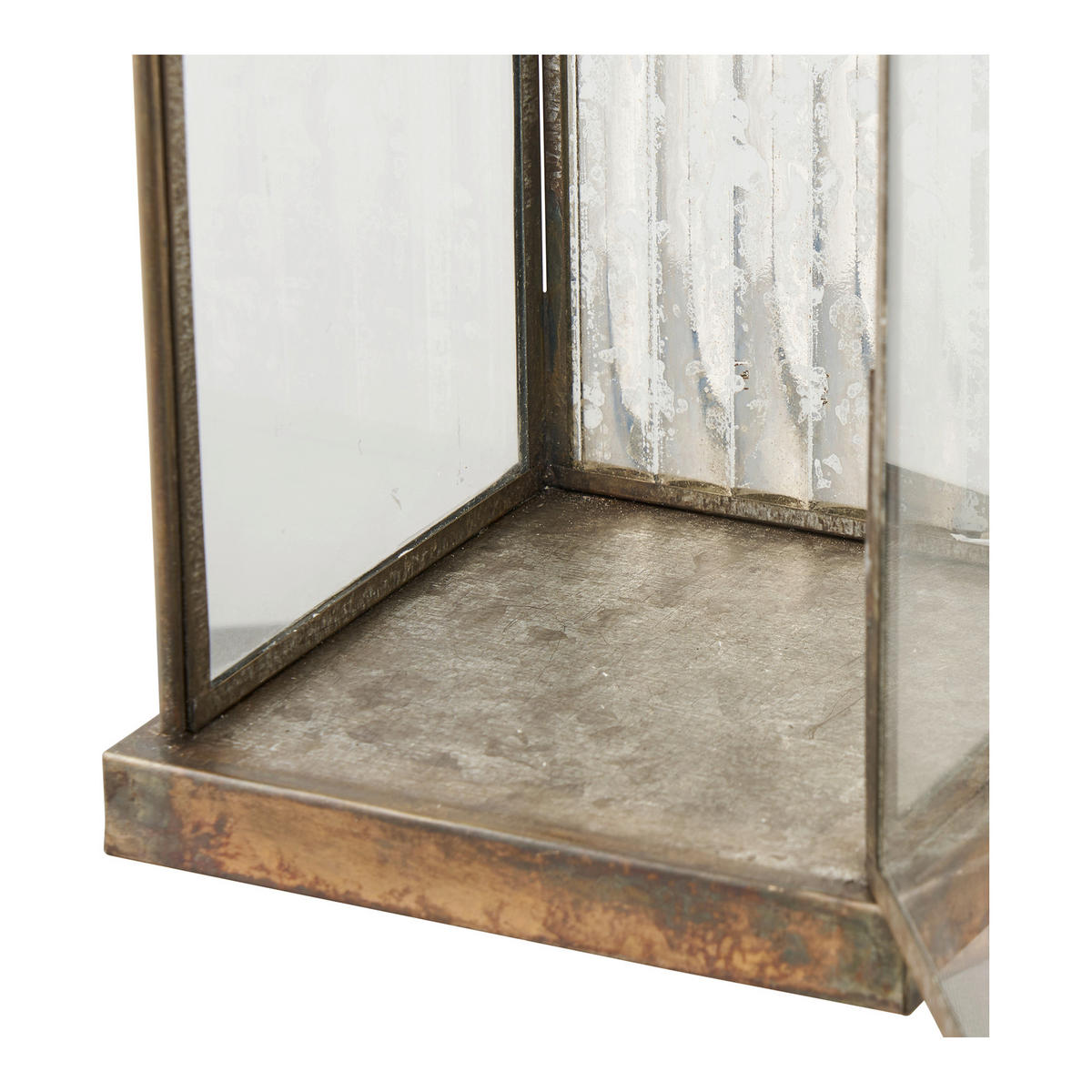 LATERNE - Transparent/Messingfarben, Basics, Glas/Metall (12/49/12cm)