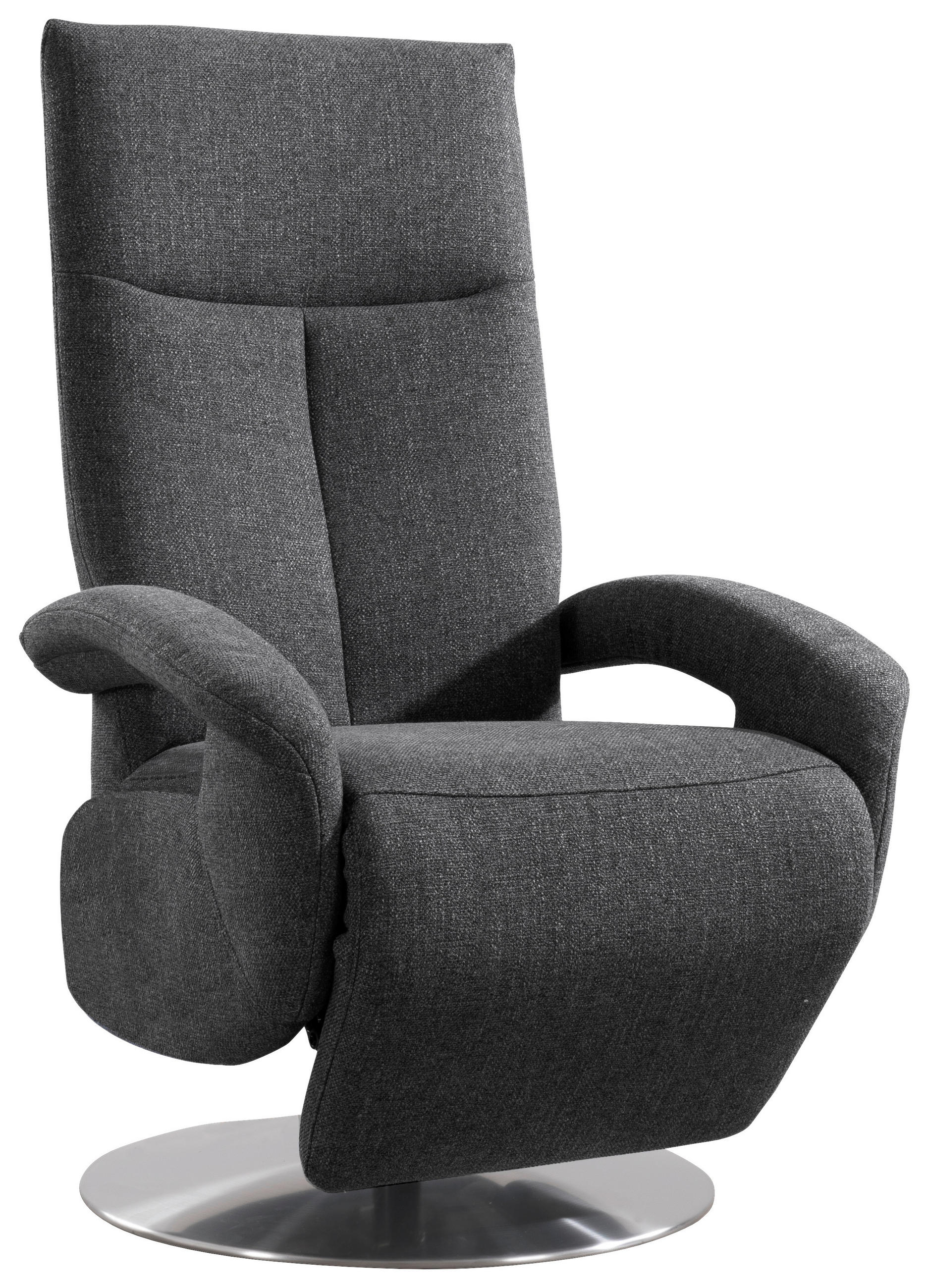 DREHSTUHL Flachgewebe Anthrazit  - Chromfarben/Anthrazit, KONVENTIONELL, Textil/Metall (74/112/82cm) - Sit & More
