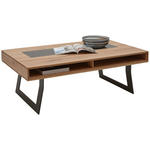 COUCHTISCH in Holz, Metall, Glas 125/75/43 cm  - Eichefarben/Anthrazit, Natur, Glas/Holz (125/75/43cm) - Valnatura