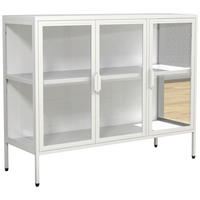 VITRINE in Weiss  - Weiss/Transparent, Design, Glas/Metall (110/80/35cm) - MID.YOU