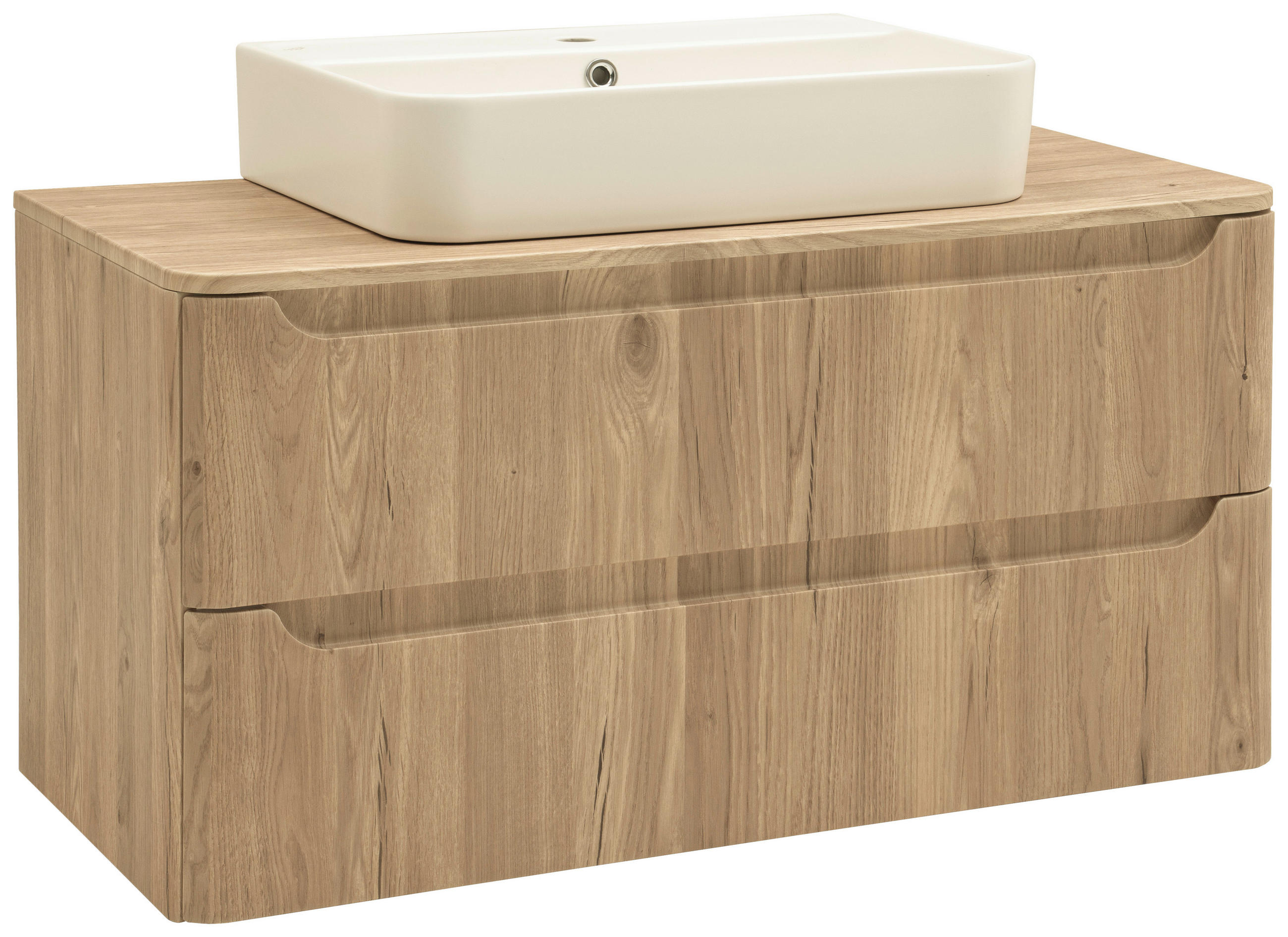 WASCHTISCHKOMBI 101 cm  - Wildeiche/Weiß, KONVENTIONELL, Keramik/Holzwerkstoff (101cm) - Held