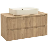 WASCHTISCHKOMBI 101 cm  - Wildeiche/Weiß, KONVENTIONELL, Keramik/Holzwerkstoff (101cm) - Held