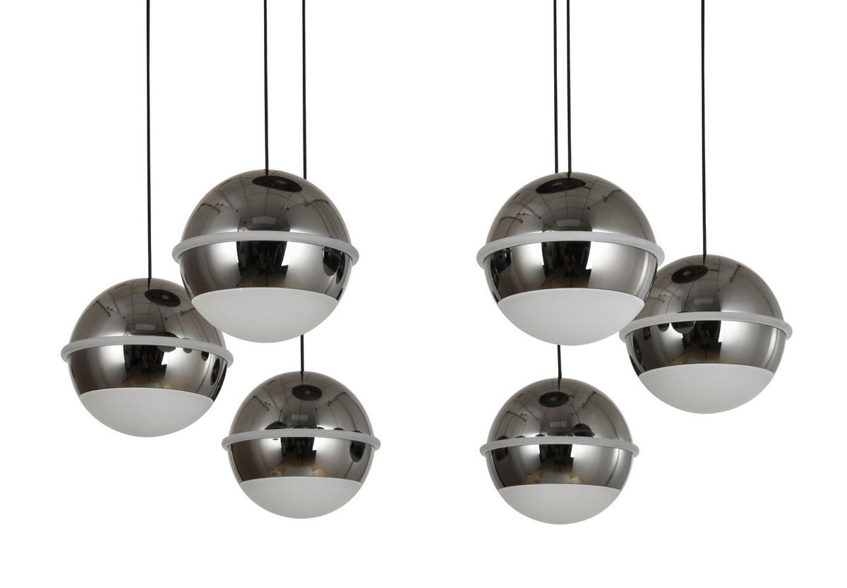 LED-HÄNGELEUCHTE Biarritz 46/150/46 cm  - Schwarzchrom, Design, Kunststoff/Metall (46/150/46cm)
