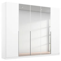 DREHTÜRENSCHRANK 226/229/54 cm,  in Weiß, Silberfarben, 5 Tür(en)  - Silberfarben/Alufarben, MODERN, Holzwerkstoff/Metall (226/229/54cm) - Rauch Möbel