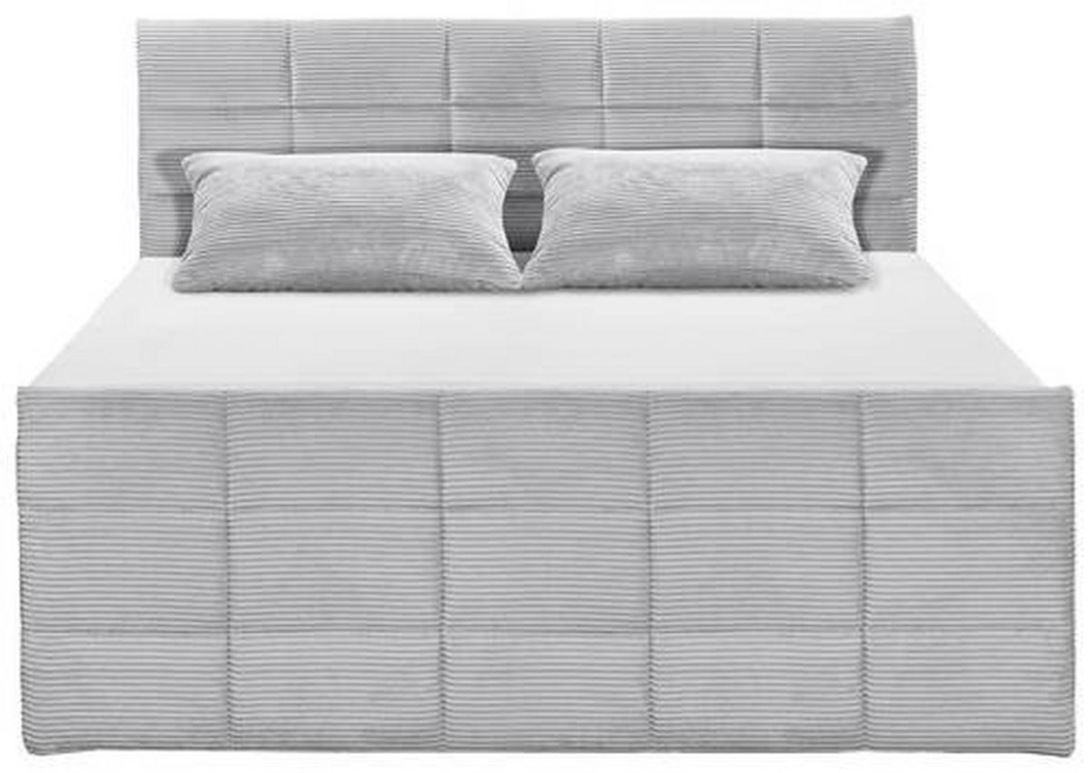 BOXSPRINGBETT 180/200 cm  in Hellgrau  - Hellgrau/Schwarz, MODERN, Holzwerkstoff/Kunststoff (180/200cm) - MID.YOU