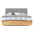 BETT 140/200 cm in Grau, Eichefarben - Eichefarben/Grau, Natur, Holz/Textil (140/200cm) - Valnatura