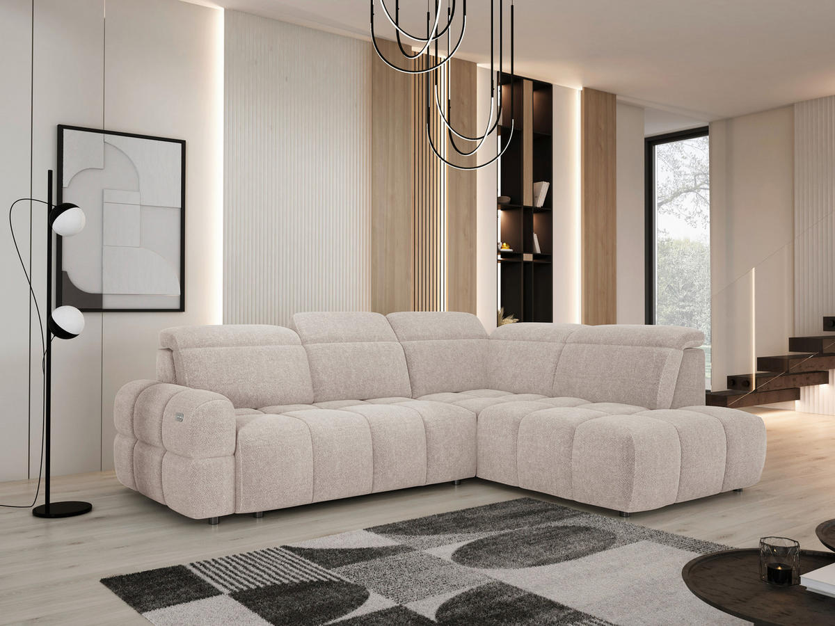 KUTNA GARNITURA tekstil  bež   - bež, Moderno, tekstil/plastika (270/110/223cm)