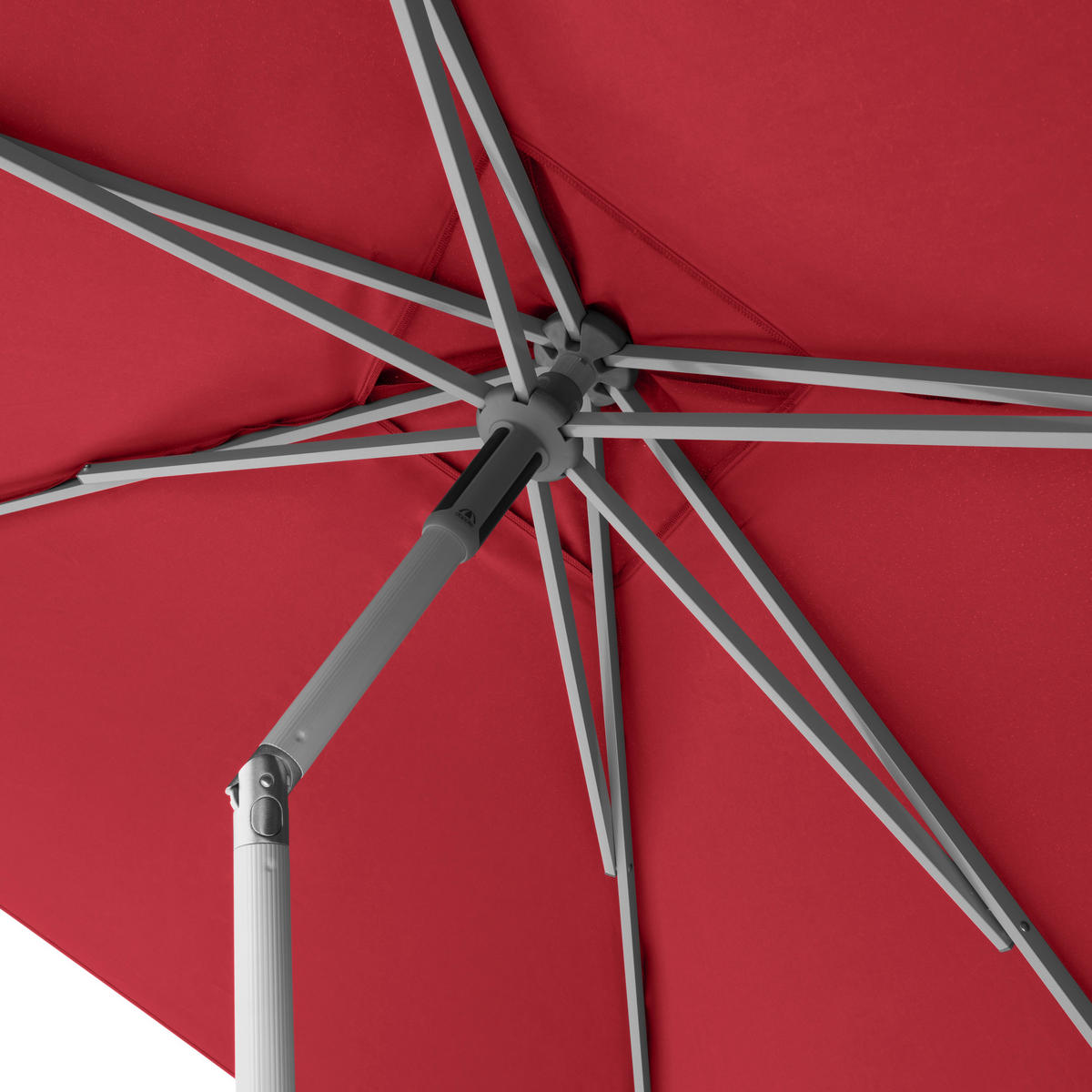 SONNENSCHIRM  200/250 cm  - Silberfarben/Rot, Konventionell, Textil/Metall (200/250cm) - Doppler