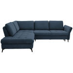 ECKSOFA in Bouclé Blau  233/288 cm  - Blau/Schwarz, Natur, Textil/Metall (233/288cm) - Valnatura
