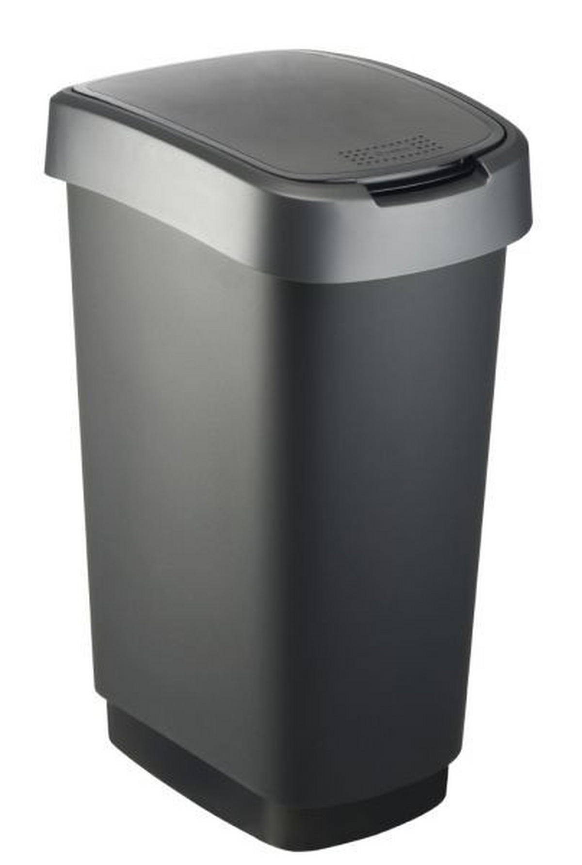 ABFALLEIMER TWIST 50 L  - Dunkelgrau/Schwarz, Basics, Kunststoff (40,1/29,8/60,2cm) - Rotho