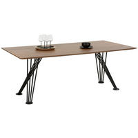 ESSTISCH 180/90/76 cm Echtholz  Holz, Metall in verschiedenen Größen erhältlich, in verschiedenen Holzarten erhältlich, Variantenauswahl rechteckig Nussbaumfarben  - Nussbaumfarben/Schwarz, Design, Holz/Metall (180/90/76cm) - Koinor