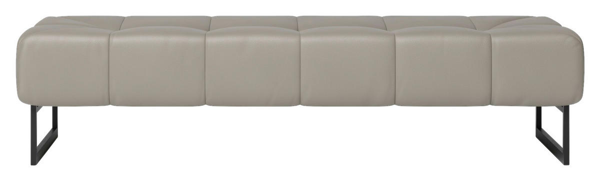 BETTBANK 156/38/52 cm   - Schwarz/Grau, Design, Leder (156/38/52cm) - Joop!