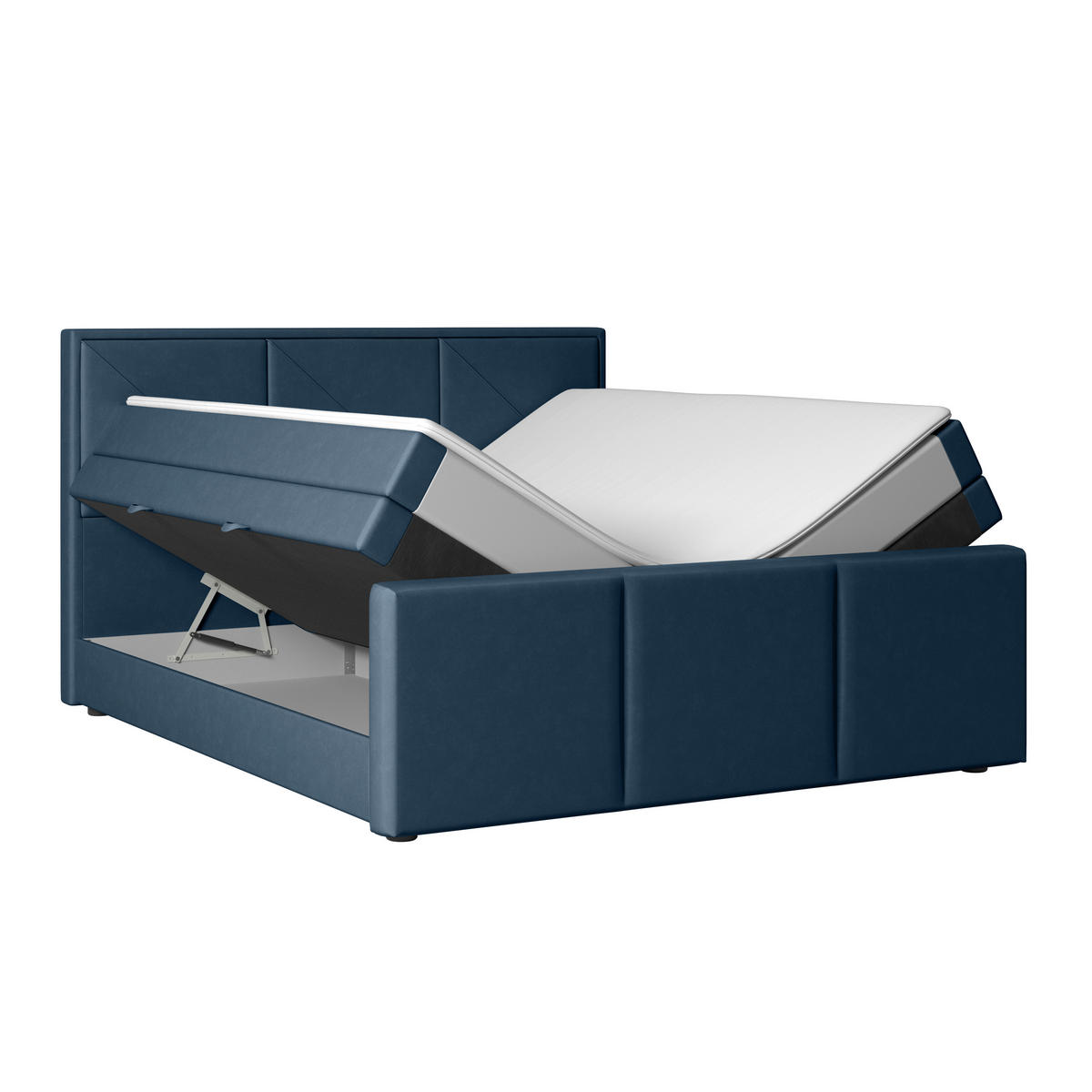 BOXSPRINGBETT 180/200 cm  in Blau  - Blau/Schwarz, MODERN, Holz/Kunststoff (180/200cm) - MID.YOU