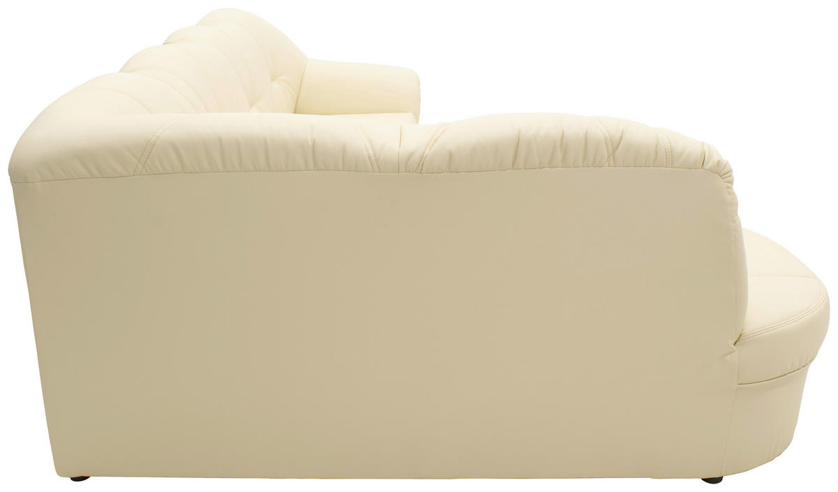 ECKSCHLAFSOFA in Lederlook Beige  - Beige/Schwarz, KONVENTIONELL, Kunststoff/Textil (180/243cm) - MID.YOU