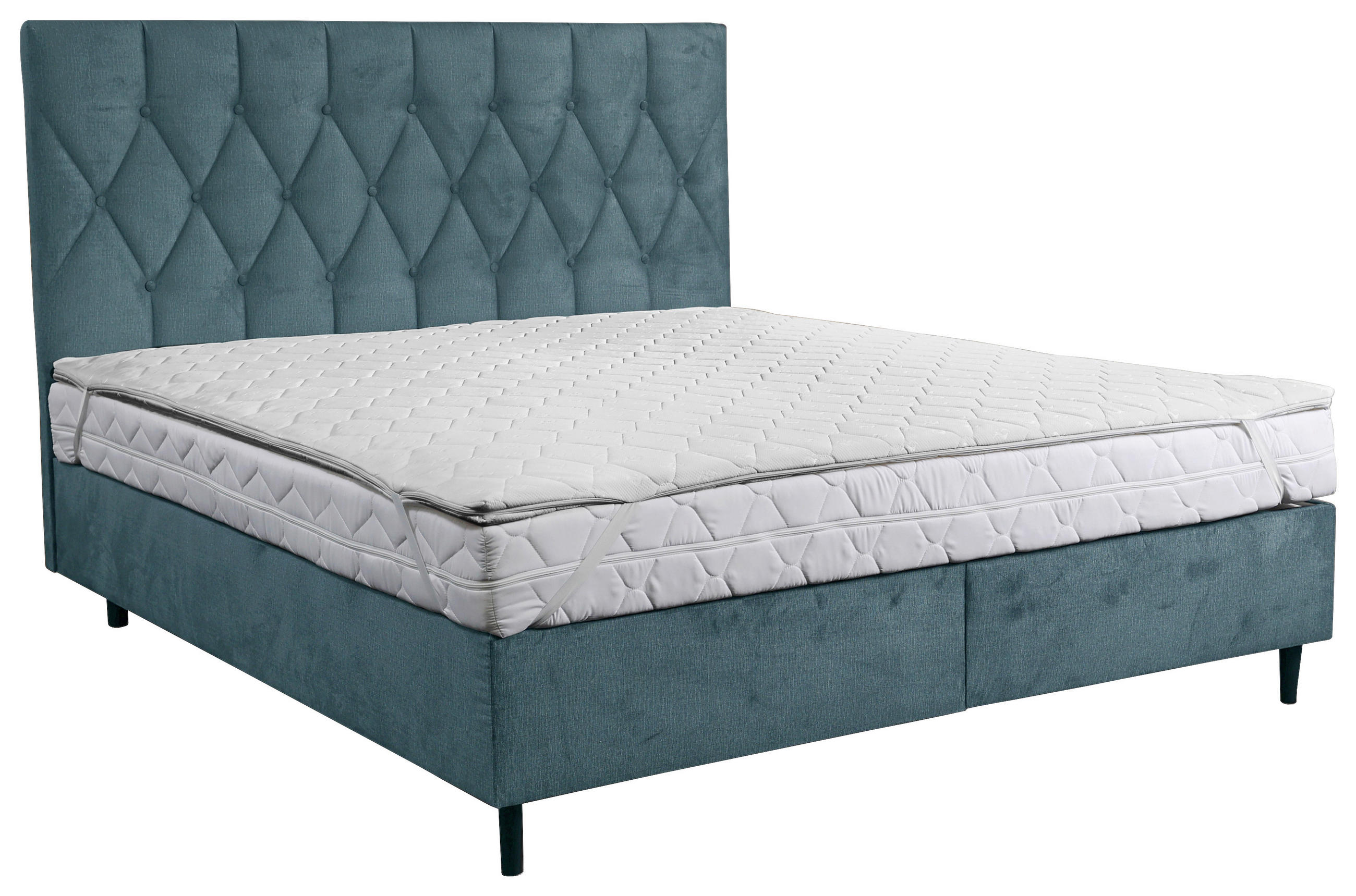 BOXBETT 180/200 cm  in Grau  - Schwarz/Naturfarben, Design, Holzwerkstoff/Textil (180/200cm) - home24