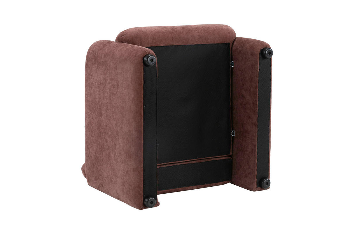 SESSEL in Samt Dunkelrot  - Schwarz/Dunkelrot, Design, Kunststoff/Textil (83/83/76cm) - MID.YOU