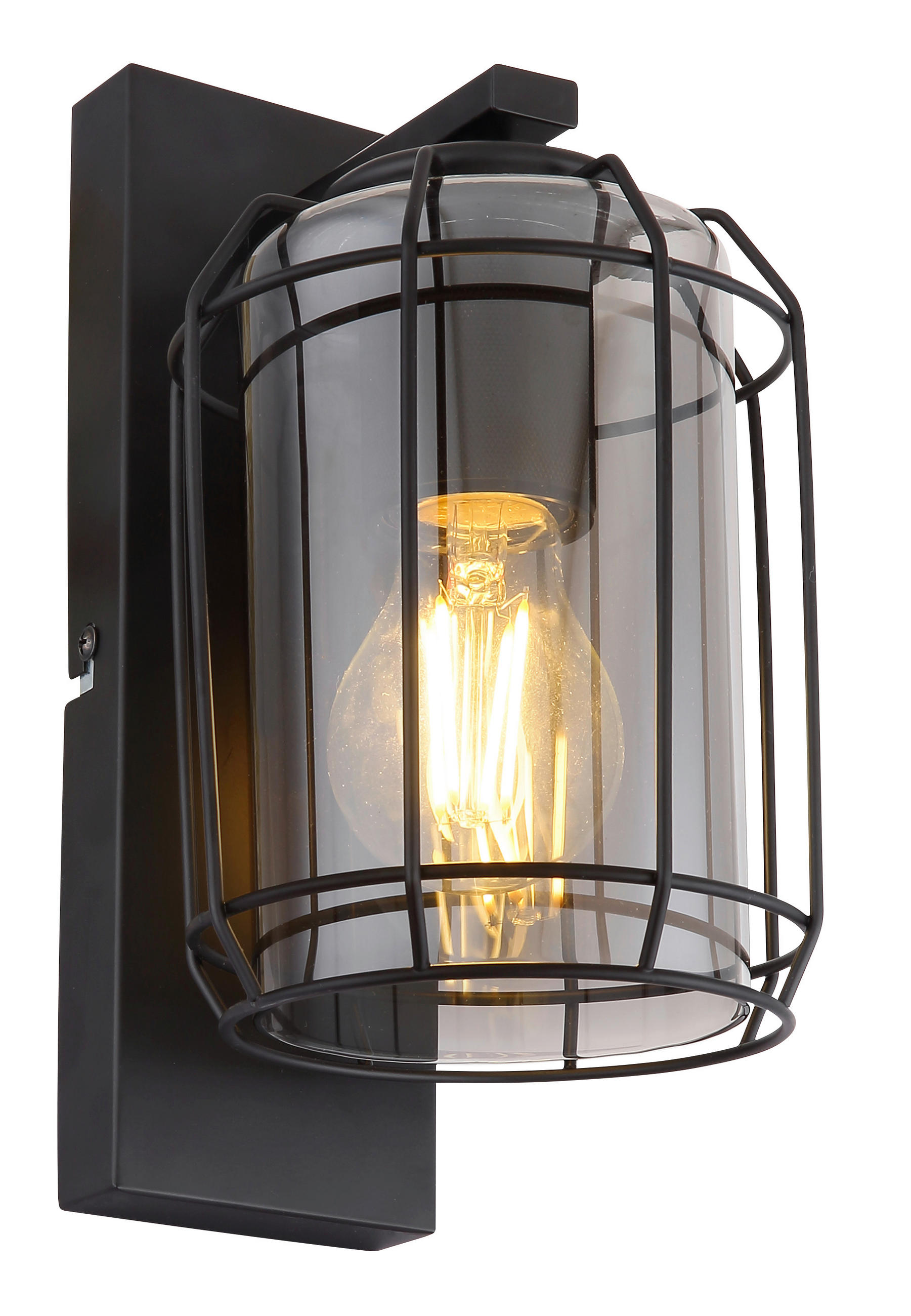 WANDLEUCHTE 13/16,5/25 cm   - Schwarz, Basics, Glas/Metall (13/16,5/25cm) - Globo