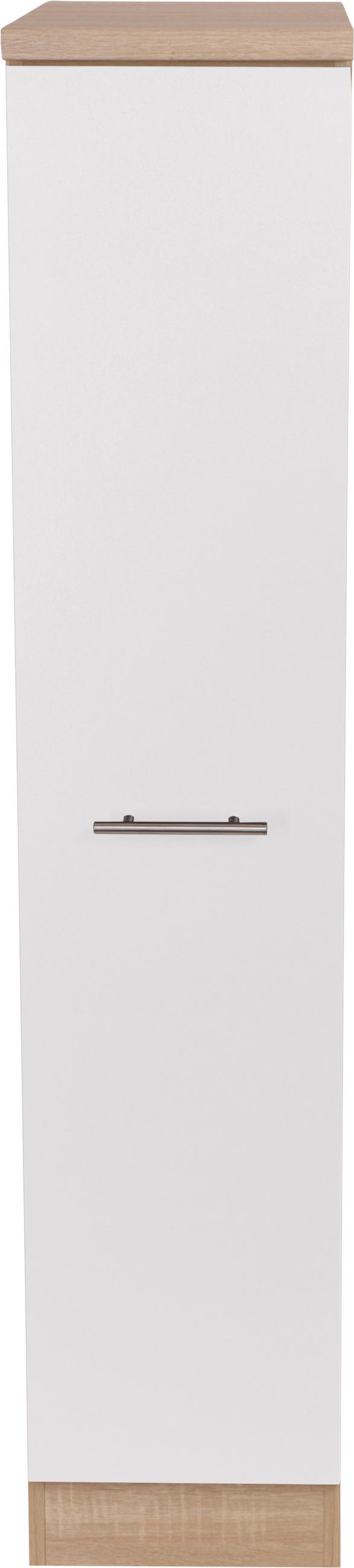 APOTHEKERSCHRANK 30/144,8/60 cm  in Weiß, Eichefarben  - Eichefarben/Silberfarben, Basics, Holzwerkstoff/Metall (30/144,8/60cm) - Respekta