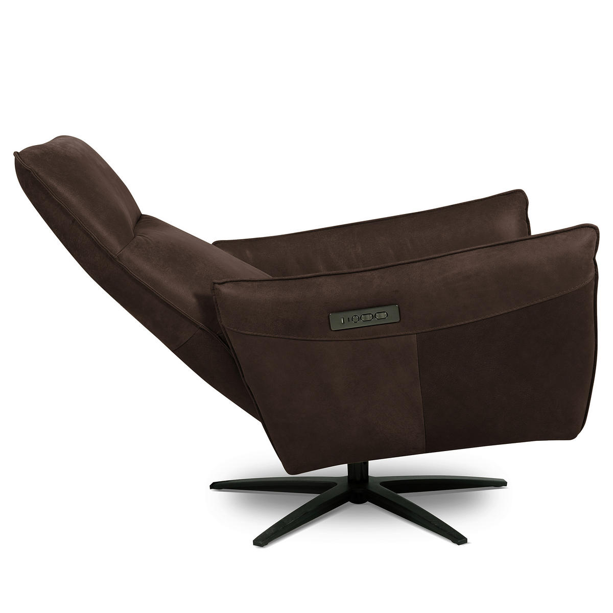 RELAXSESSEL Leder Dunkelbraun  - Dunkelbraun/Schwarz, Design, Leder/Metall (77/107/88cm) - Livetastic