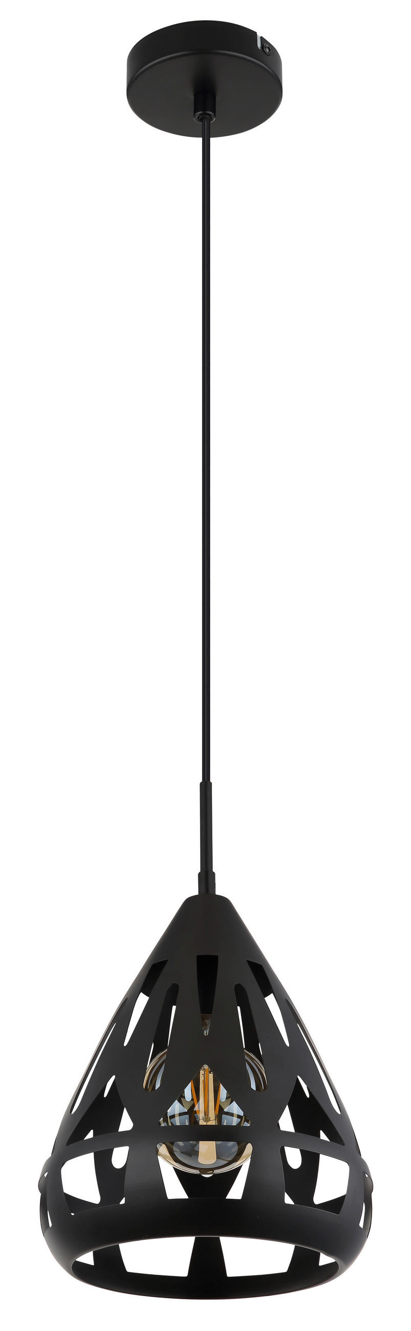 HÄNGLAMPA 23/120 cm  - svart, Basics, metall/plast (23/120cm) - Globo