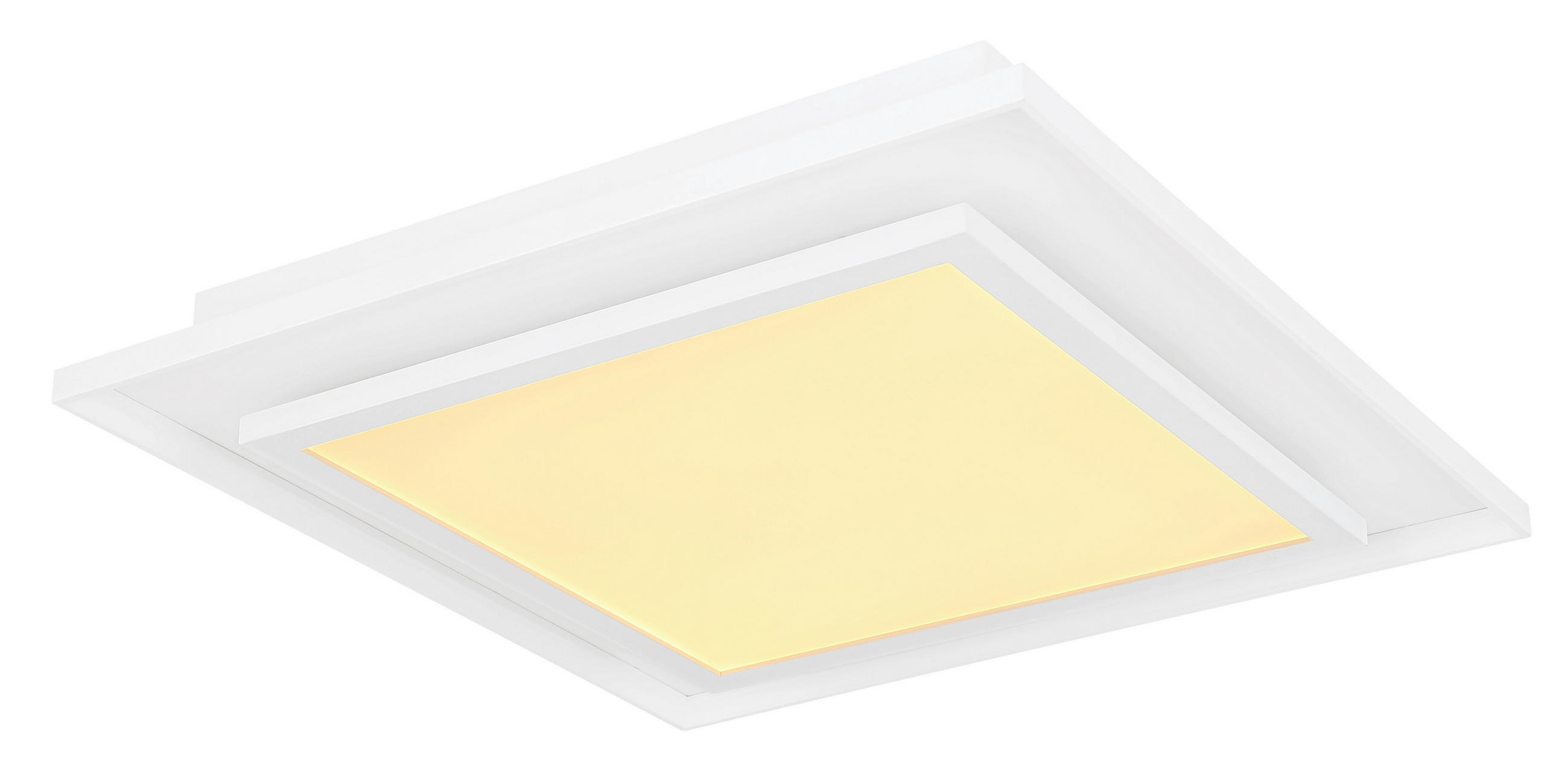 STROPNÍ LED SVÍTIDLO, 44.3/44.3/6.3 cm - bílá, Design, kov/plast (44.3/44.3/6.3cm) - Globo