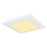 STROPNÍ LED SVÍTIDLO, 44.3/44.3/6.3 cm - bílá, Design, kov/plast (44.3/44.3/6.3cm) - Globo