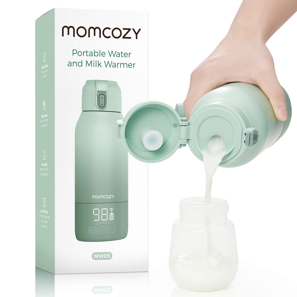 BABYKOSTWÄRMER  - Hellgrün, Basics, Kunststoff (11,4/29,8/11,4cm) - Momcozy
