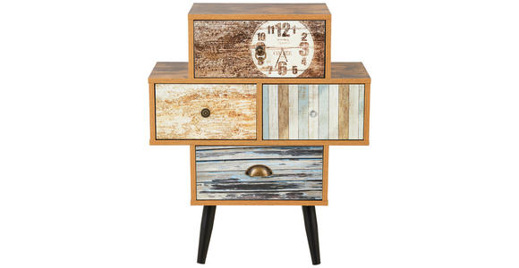 KOMMODE  in 63/73,8/29 cm  - Klar/Hellbraun, LIFESTYLE, Holzwerkstoff/Metall (63/73,8/29cm) - Carryhome