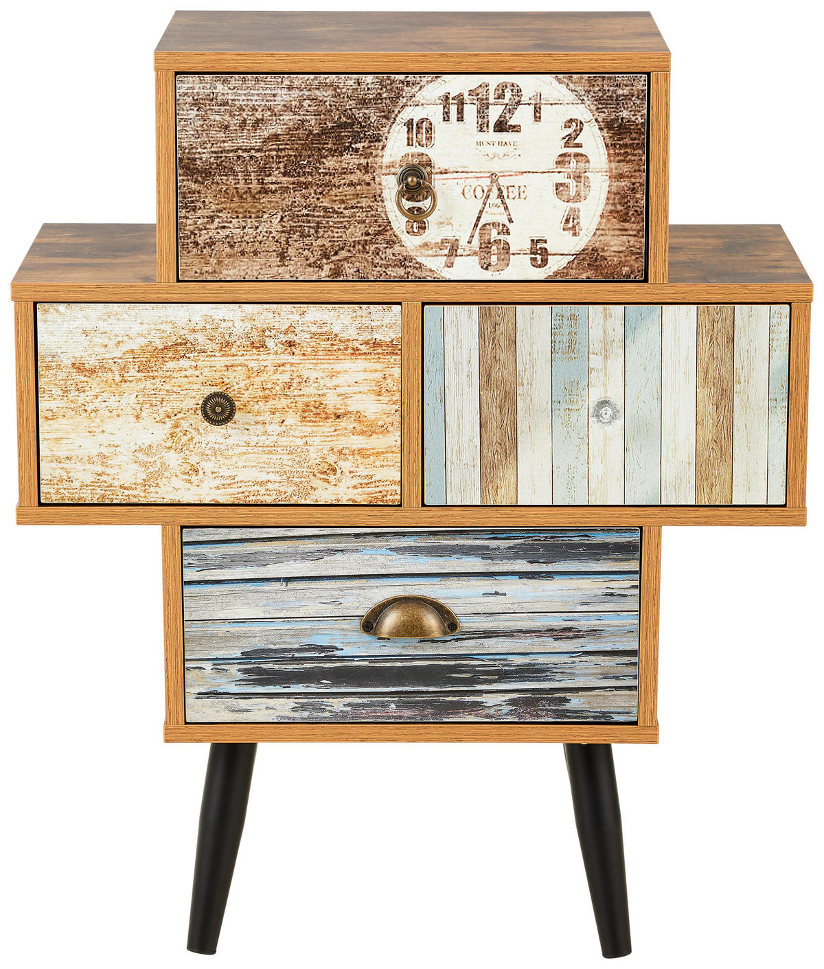 KOMMODE  in 63/73,8/29 cm  - Klar/Hellbraun, LIFESTYLE, Holzwerkstoff/Metall (63/73,8/29cm) - Carryhome