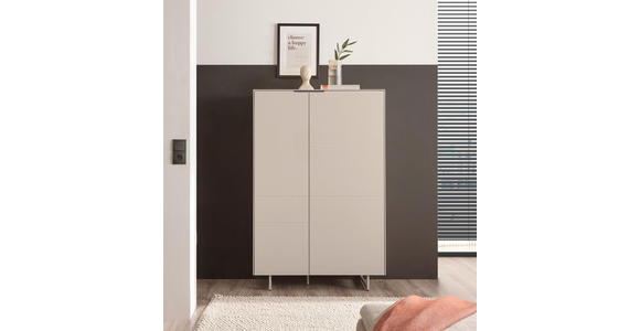 HIGHBOARD Schwarz, Kaschmir  95/134/38 cm  - Kaschmir/Schwarz, MODERN, Holzwerkstoff/Metall (95/134/38cm) - Carryhome