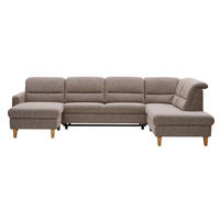 WOHNLANDSCHAFT Braun Flachgewebe  - Eichefarben/Braun, KONVENTIONELL, Holz/Textil (165/335/225cm) - Cantus