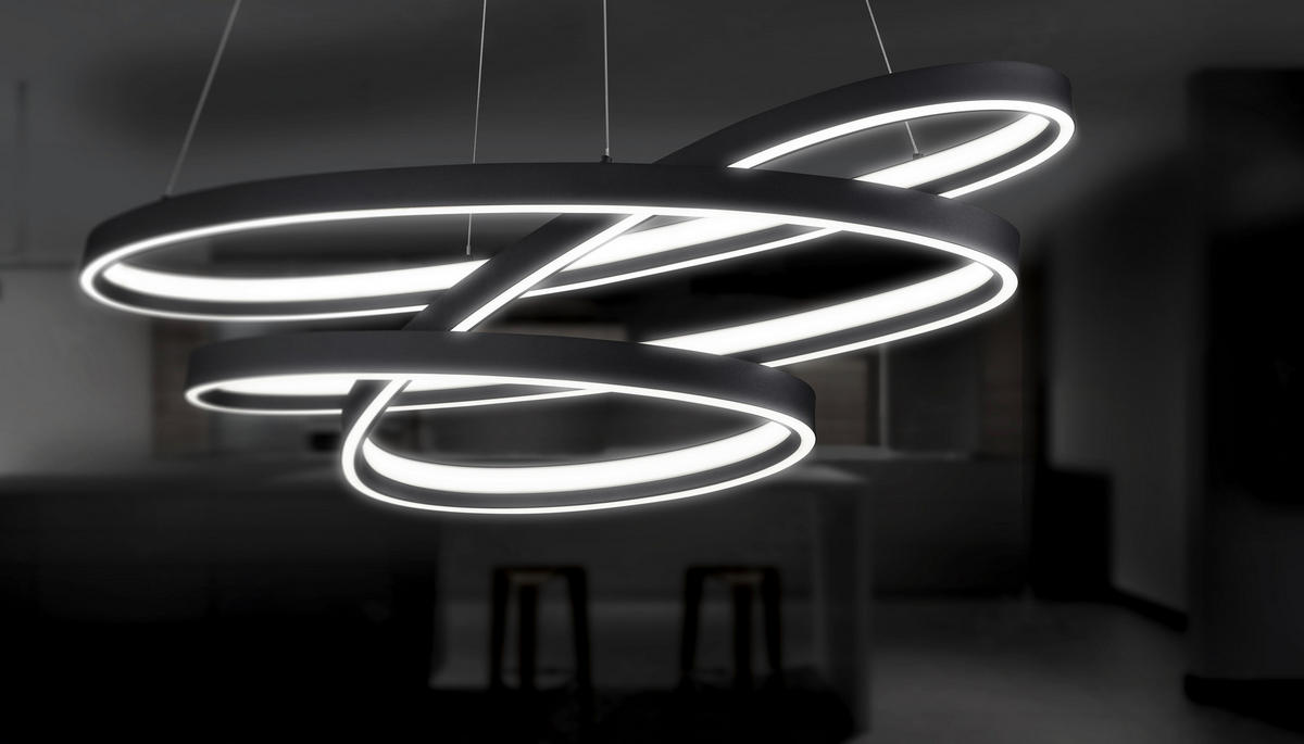 LED-HÄNGELEUCHTE Ciola 115/50/150 cm  - Schwarz/Weiß, LIFESTYLE, Kunststoff/Metall (115/50/150cm) - Cinque