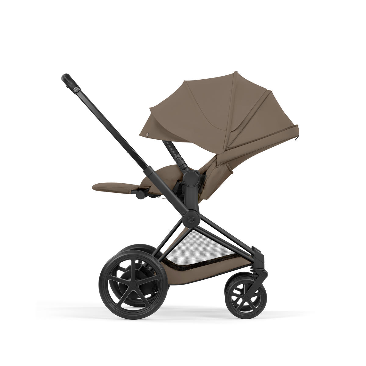 KOMBIKINDERWAGEN ePRIAM Comfort Matt Black  - Schwarz/Braun, Basics, Kunststoff/Textil (84-93,5/60/100-109cm) - cybex PLATINUM