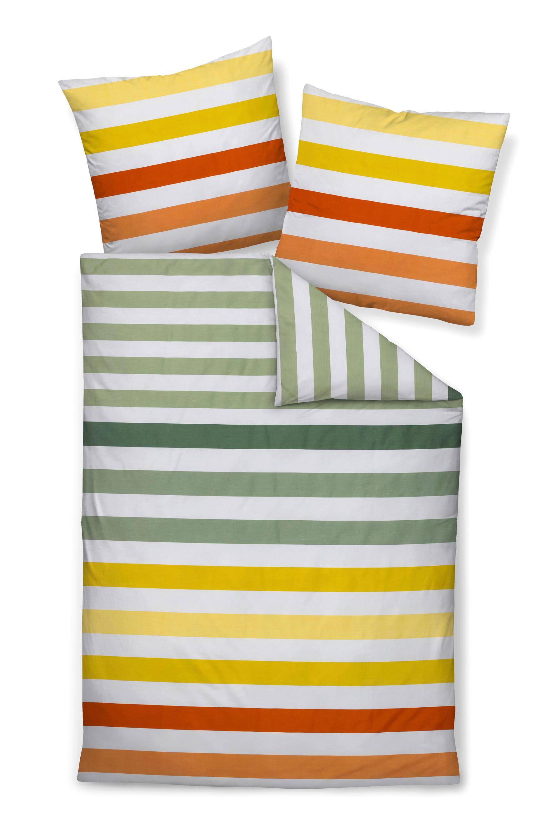 Janine Bettwäsche J.d. Gelb, Grün, Orange, Weiß 155x220 cm