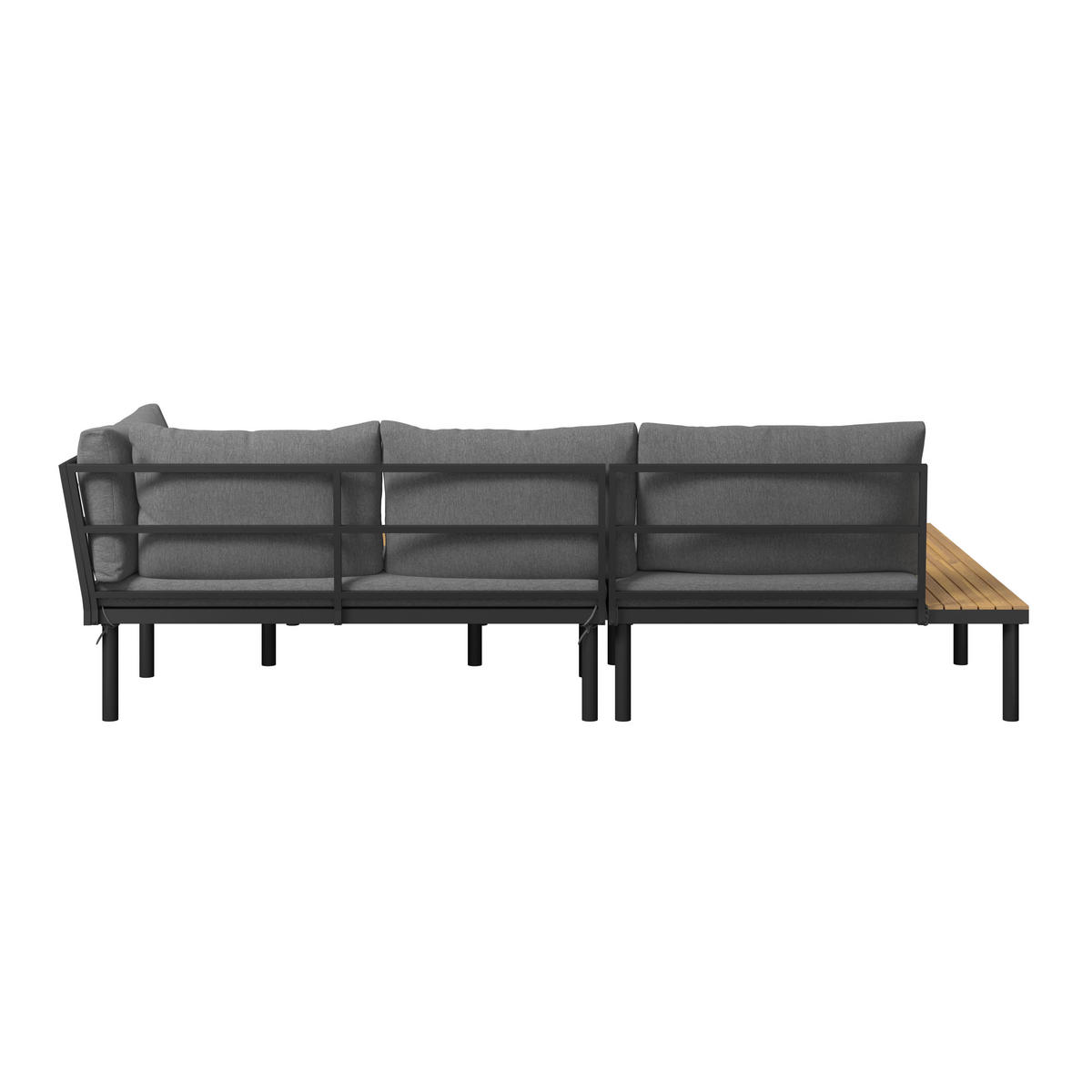 LOUNGEGARNITUR 159/273,5 cm Akazie massiv Eisen  - Schwarz/Grau, Basics, Holz/Textil (159/273,5cm) - Ambia Garden