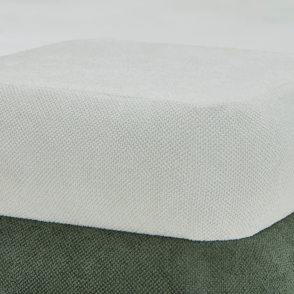 Taburet din textil, material pe bază de lemn, verde, alb - alb/verde, Basics, textil/material pe bază de lemn (46/47/46cm) - Xora