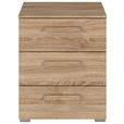 NACHTSCHRANK 50/61/42 cm  - Silberfarben/Sonoma Eiche, Design, Holzwerkstoff/Metall (50/61/42cm) - Novel
