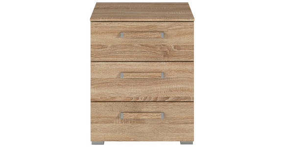 NACHTSCHRANK 50/61/42 cm  - Silberfarben/Sonoma Eiche, Design, Holzwerkstoff/Metall (50/61/42cm) - Novel