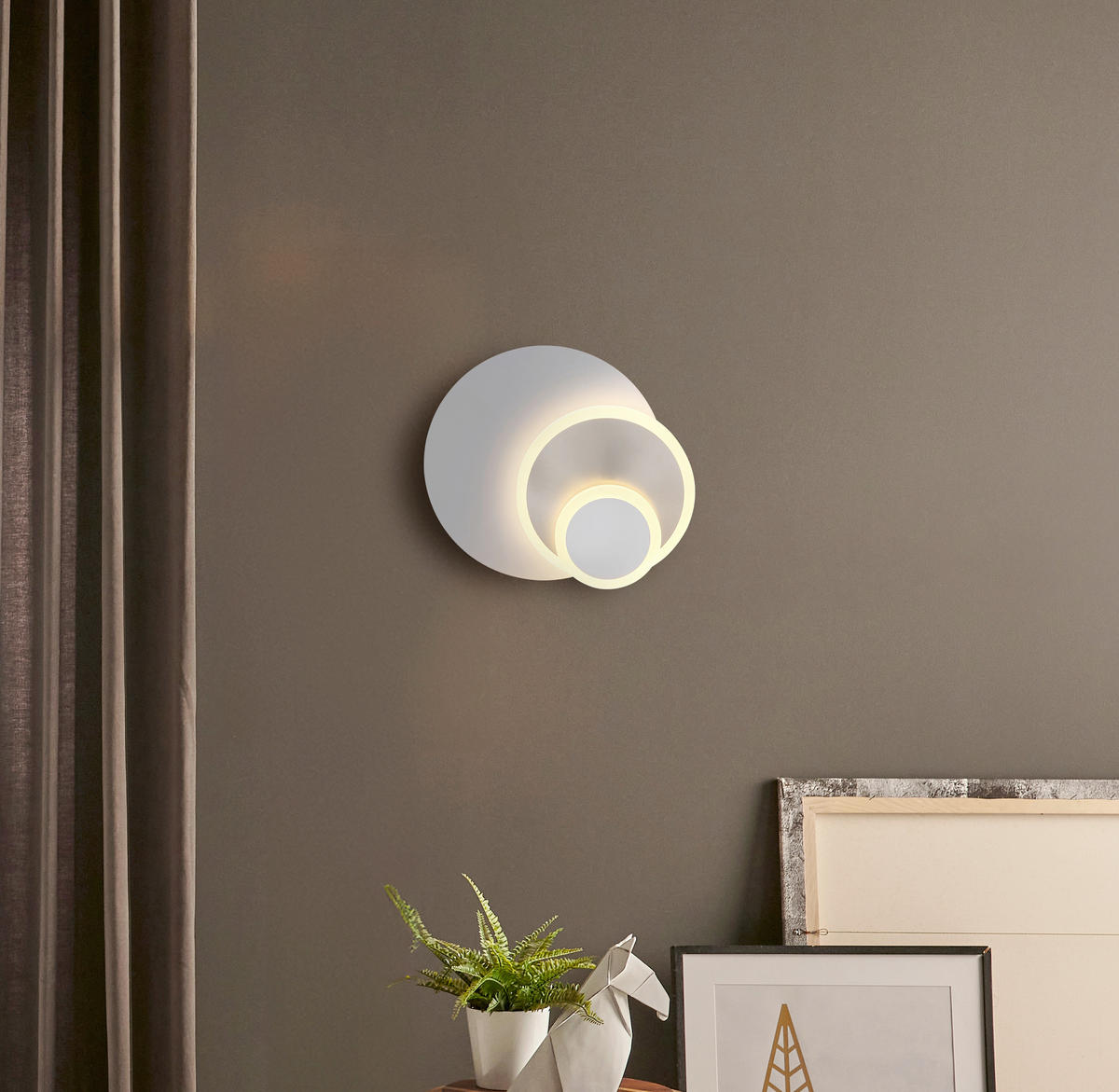 LED-WANDLEUCHTE 30/23/6,5 cm   - Weiß/Nickelfarben, Design, Kunststoff/Metall (30/23/6,5cm) - Globo