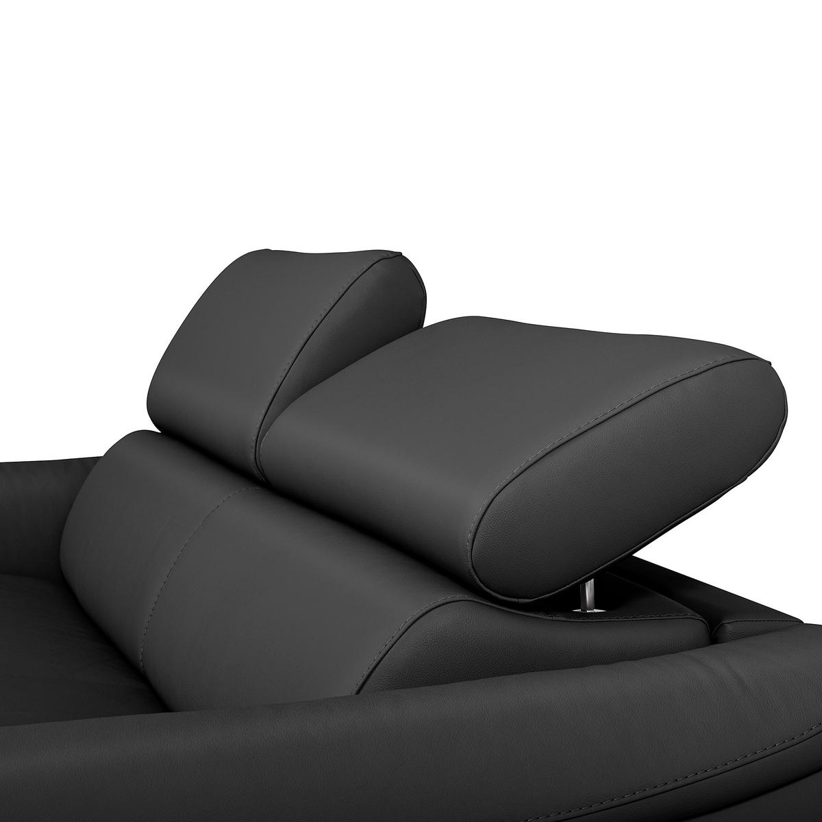 SCHLAFSOFA PAFOS Schwarz Echtleder Lederlook  - Schwarz, Design, Leder/Textil (203/77-98/103cm) - MID.YOU